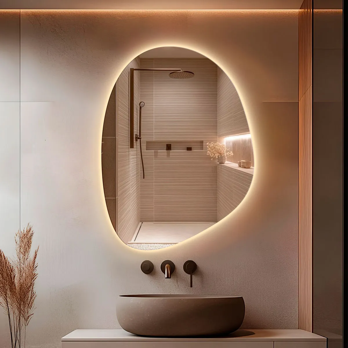 Espelho Orgânico com Led Opala 80x60cm